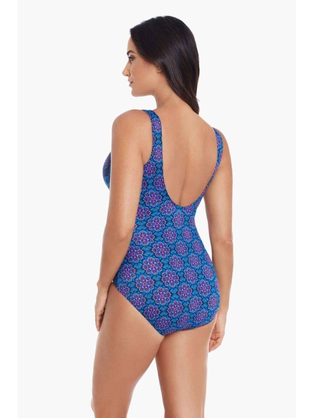 Miraclesuit Criss Cross Escape Danube Bleu One Piece Swimsuit bathing suit Sz 14 - Picture 5 of 5